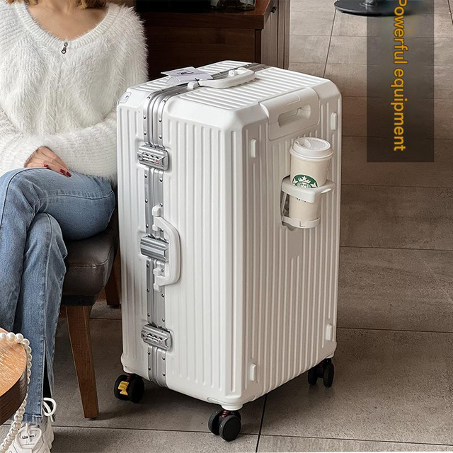 Large Capacity Aluminum Frame Suitcase | 24/26/28 Inch Hard Shell Spinner Luggage with Password Lock
