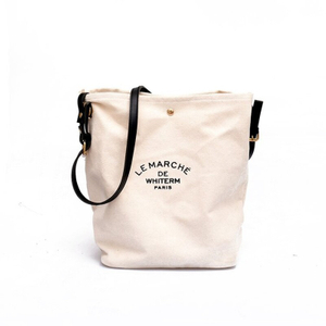 French Vintage Letter Canvas Bucket Bag | Fashion Canvas Bag Manufacturer & OEM Supplier