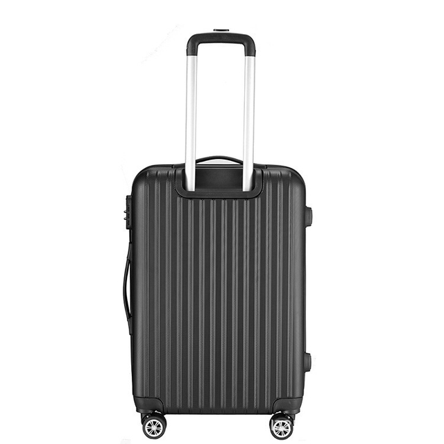 Black Vertical Stripe 3-Piece Luggage Set | Hard Shell Spinner Travel Suitcase Set