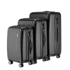 Black Vertical Stripe 3-Piece Luggage Set | Hard Shell Spinner Travel Suitcase Set
