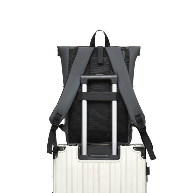 Roll-Top Casual Travel Backpack, Multi-Purpose Student Bag