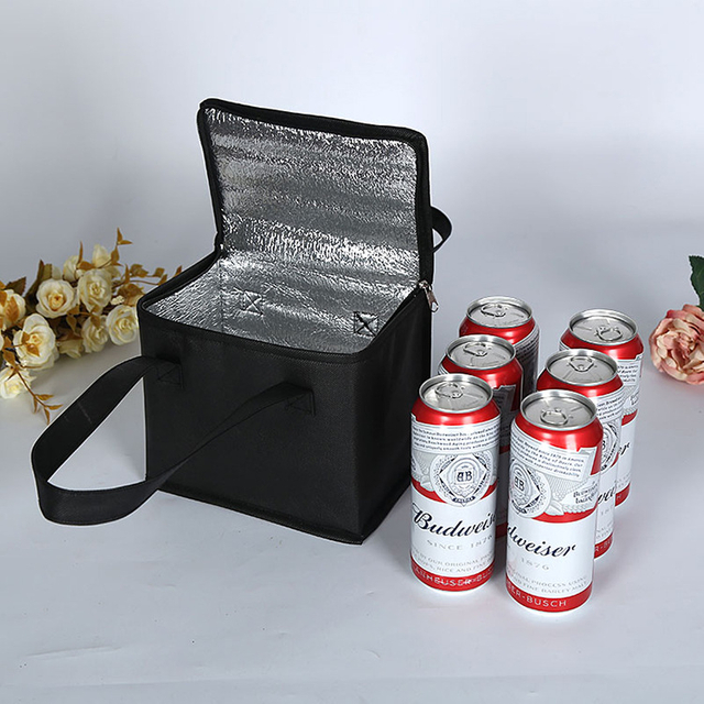 Portable Insulated Lunch Cooler Bag with Beverage Storage Compartment for Food and Drinks