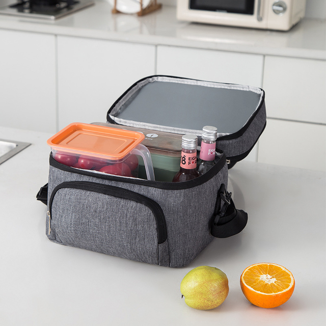 Multi-Layer Zipper Insulated Cooler Bag with Multiple Compartments for Food and Beverage Storage