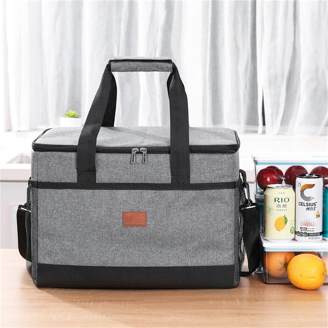 Large Capacity Insulated Cooler Bag Portable Thermal Lunch Bag for Food and Beverage Storage