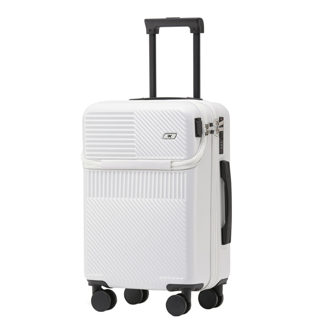 Front-Opening Carry-On Suitcase | Multi-Function Hard Shell Spinner Travel Luggage