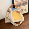 Vintage Color Block Canvas Tote Shoulder Bag | Canvas Handbag Manufacturer & OEM Supplier