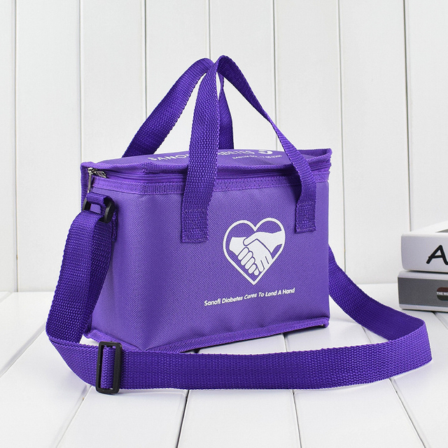 Printed Insulated Cooler Bag with Handheld and Crossbody Carrying Options for Food and Drinks